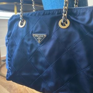 Pretty Blue nylon Prada shoulder bag!